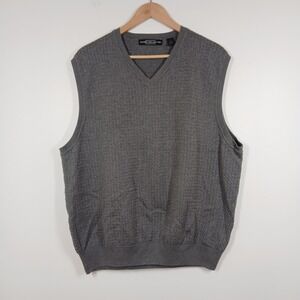 Carnoustie Sweater Vest Men Large Gray Pima Cotton V Neck Preppy Golf